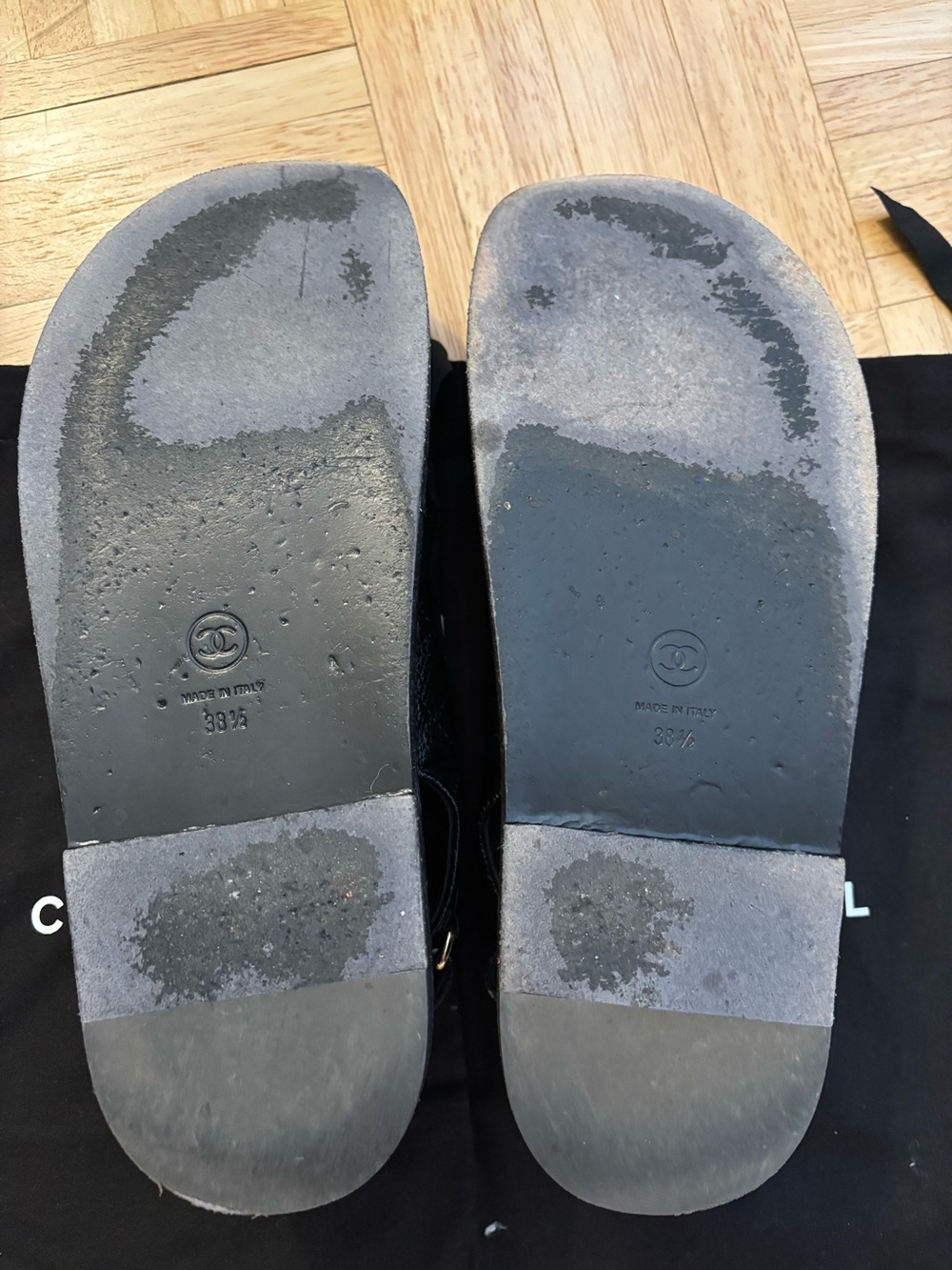 CHANEL Quilted Leather CC Logo Dad Sandals - Picture 11 of 15